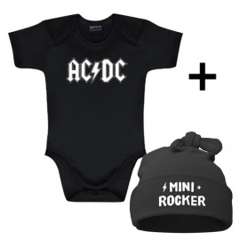 Infant Giftset AC/DC Creeper infant/baby & Mini Rocker Hat