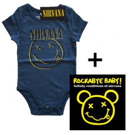 Baby rock giftset Nirvana Baby Grow Smiley & Nirvana Rockabyebaby CD