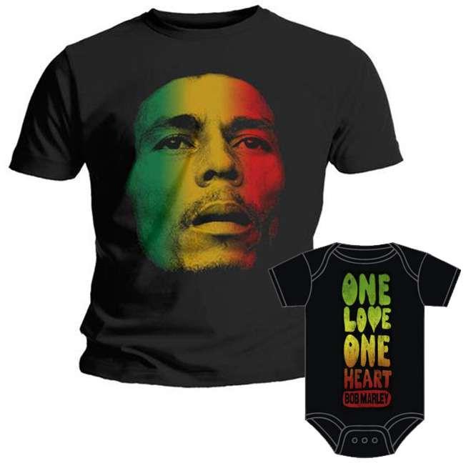 Duo Rockset Bob Marley Father's T-shirt & Bob Marley Baby Grow Baby
