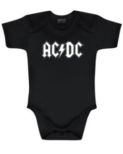 ACDC Baby Onesie Black - (Logo white)