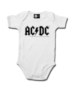 ACDC Baby Onesie White - (Logo Black)