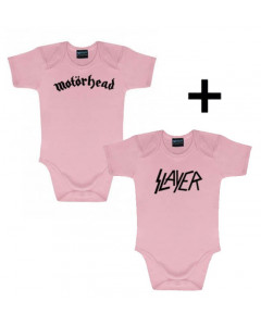Baby rock giftset MotÃ¶rhead Baby Grow & Slayer Baby Grow Pink