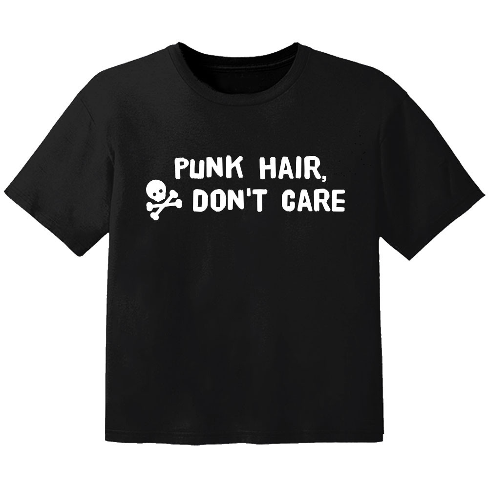 punk hair don't care t-shirt